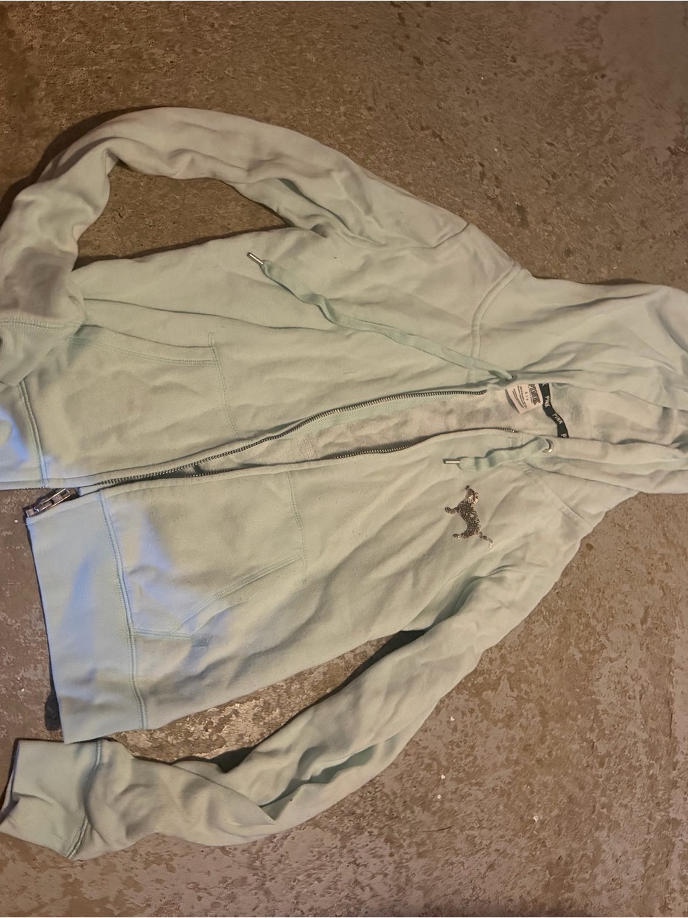 Victoria’s Secret PINK Mint Green Bling Palm Tree Hoodie